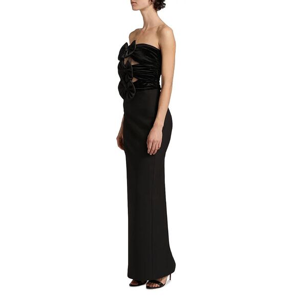 Ronny Kobo Constance Bow Cut-Out Column Gown Size M $698 - Picture 4 of 12